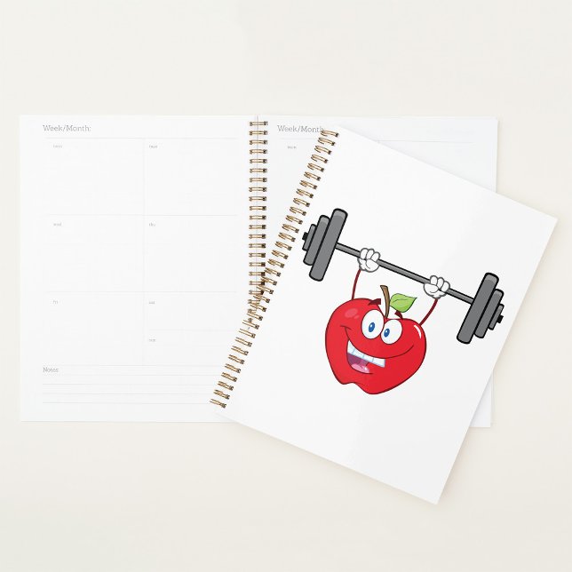 Apple Lifting Weights Fitness Fruit Character  Planner (Creator Uploaded)