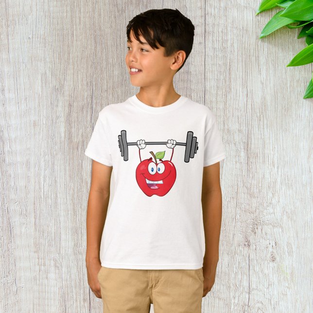 Apple Lifting Weights Fitness Fruit Character  T-Shirt (Creator Uploaded)