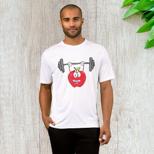 Apple Lifting Weights Fitness Fruit Character T-Shirt