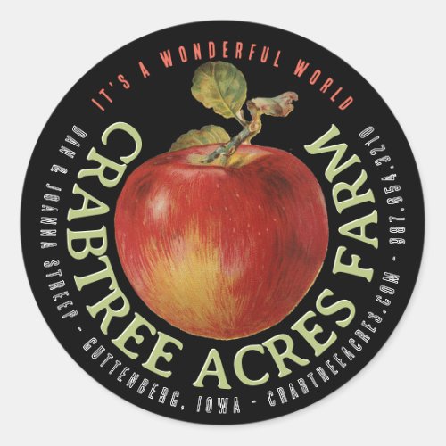 APPLE LOGO Farm Orchard Business Cider Label      