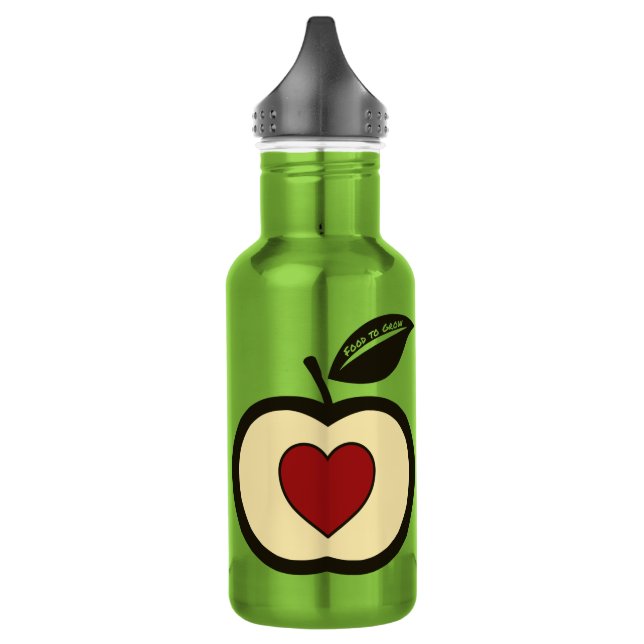 Apple Logo Food to Grow  Stainless Steel Water Bottle (Left)