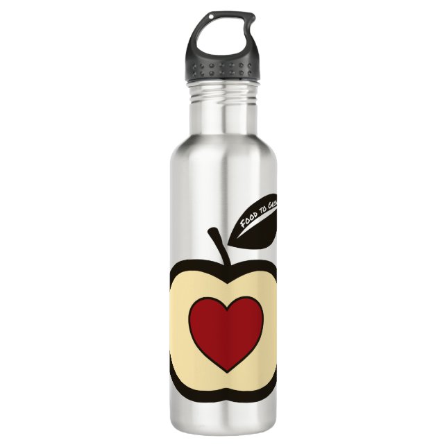 Apple Logo Food to Grow Stainless Steel Water Bottle (Front)