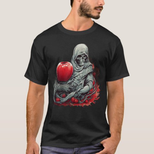 Apple love in ghost tshirt design 