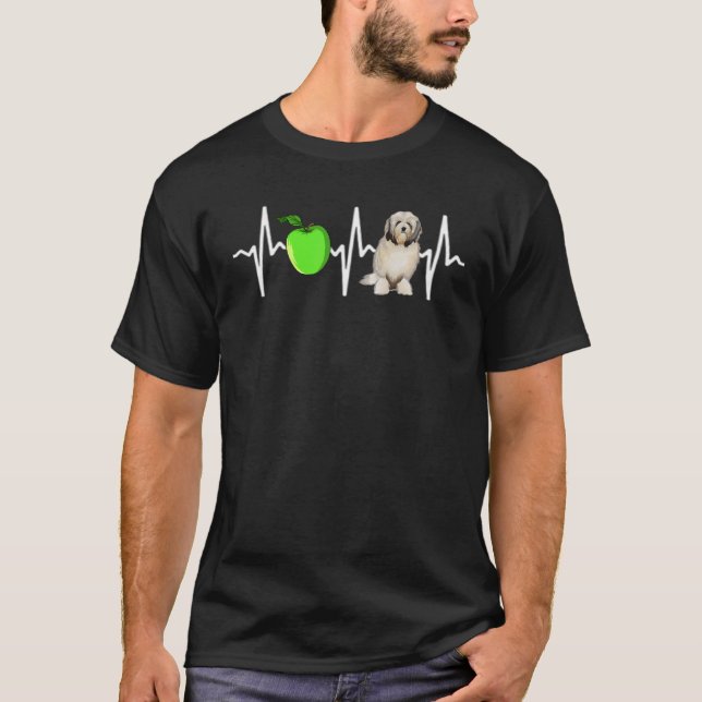 Apple Lowchen Heartbeat Dog T-Shirt (Front)