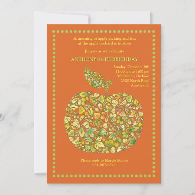 Apple Marquee Invitation (Front)
