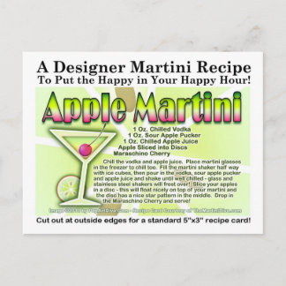 Apple Martini (Appletini) Recipe Postcard
