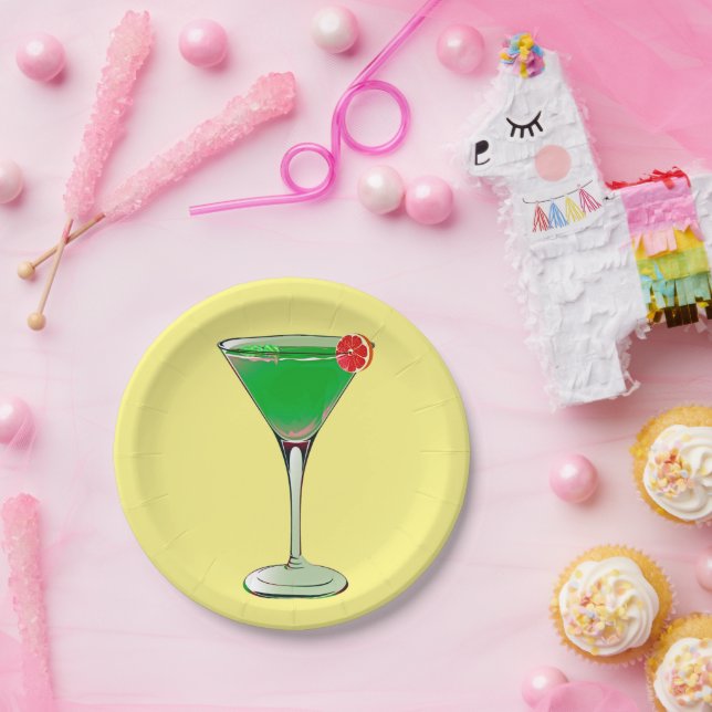 Apple Martini  Paper Plates (Party)