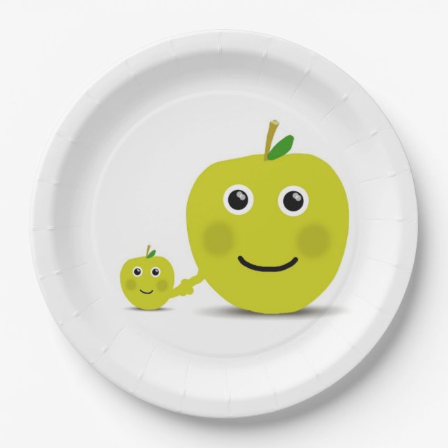 Apple melamine+sign friends paper plates (Front)