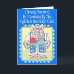 APPLE MOUSE Hanukkah Card<br><div class="desc">Scientist/inventor gets down to earth from his High-Tech world to wish us a simple Hanukkah greeting that everyone can report to and understand.</div>