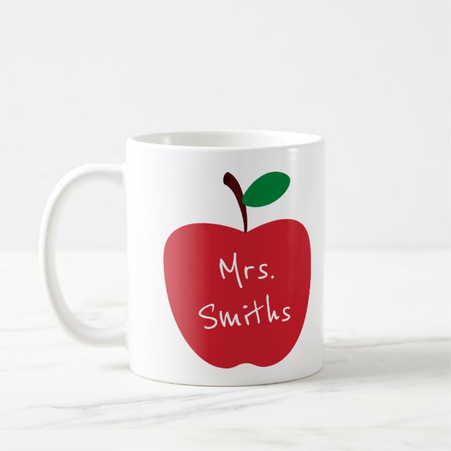 Apple Mrs Teacher  Coffee Mug (Left)