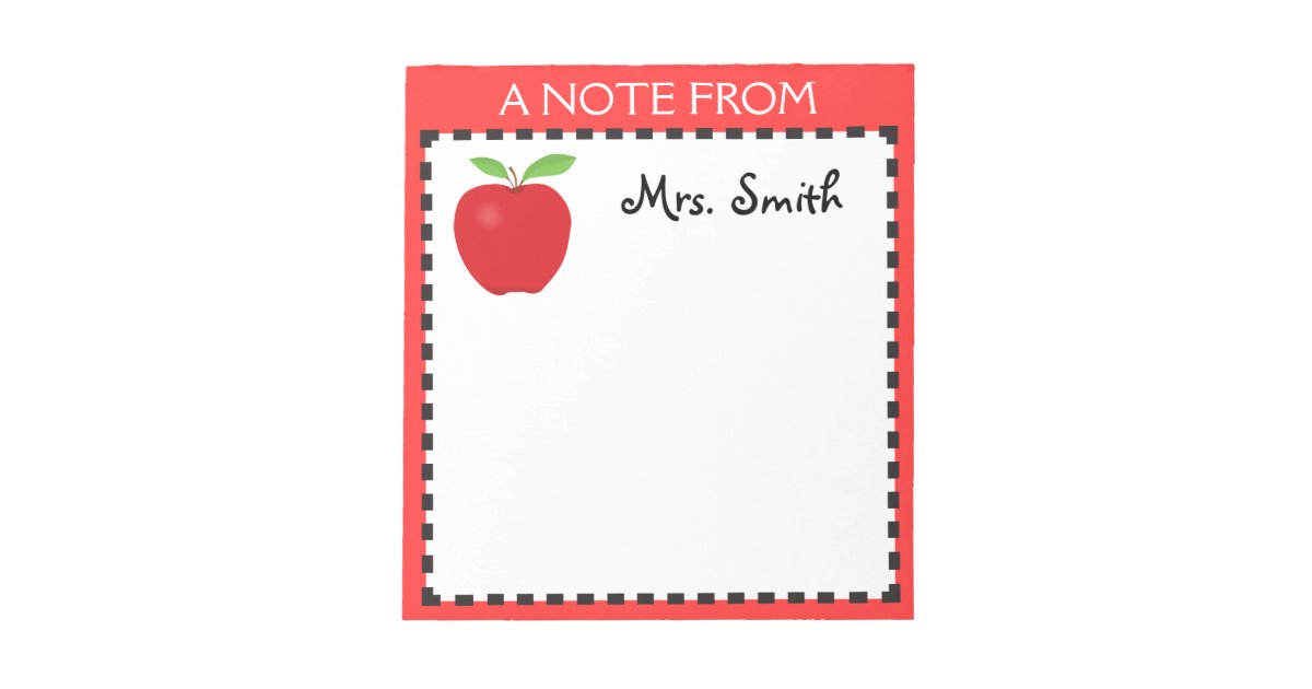 Apple notepad for a Teacher | Zazzle