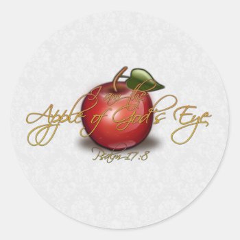Apple Of God's Eye  Christian Classic Round Sticker by TonySullivanMinistry at Zazzle