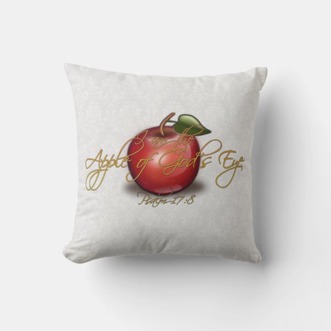 Apple of God's Eye, Christian Throw Pillow (Front)