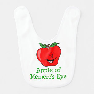Apple Of Memere's Eye French Grandchild Baby Bib