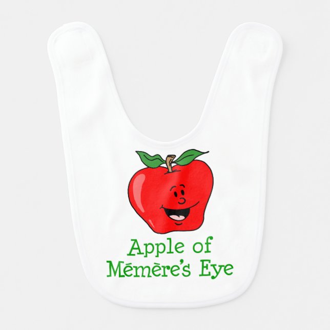 Apple Of Memere's Eye French Grandchild Baby Bib (Front)