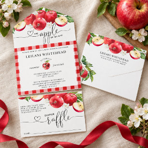 Apple of My Eye All in One Baby Shower Raffle Invitation