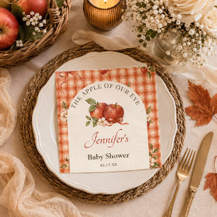 Apple Of My Eye Autumn Gingham Baby Shower Napkins
