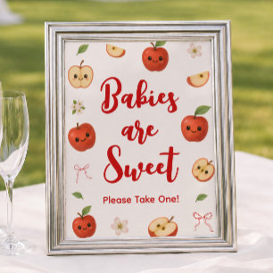 Apple of My Eye Baby Shower Babies are Sweet Favor Poster