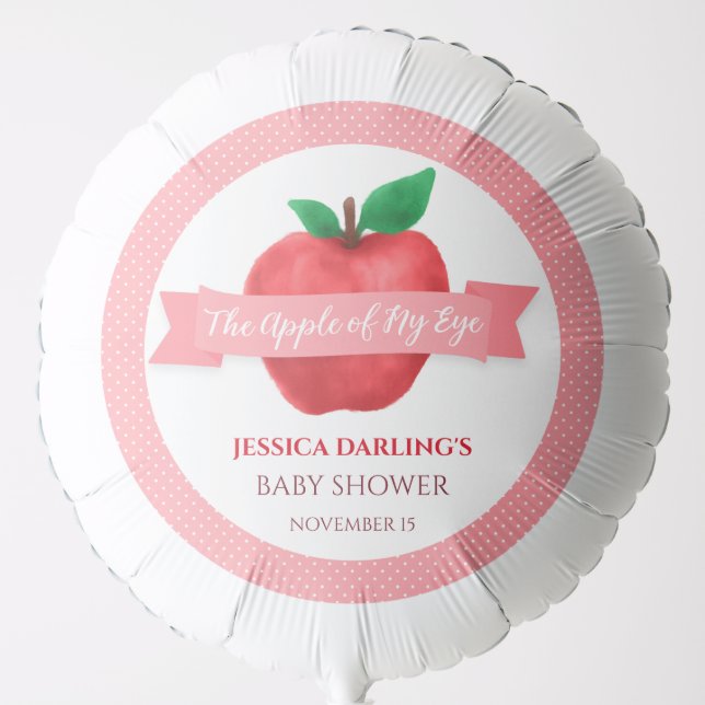 Apple of my Eye Baby Shower Balloon (Front)