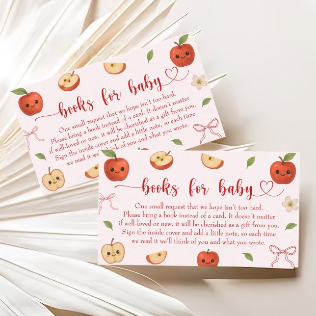 Apple of My Eye Baby Shower Books for Baby Enclosure Card (Creator Uploaded)
