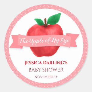 Apple of my Eye Baby Shower Classic Round Sticker