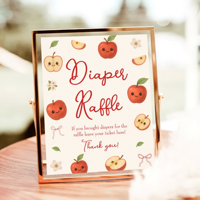 Apple of My Eye Baby Shower Diaper Raffle Poster (Creator Uploaded)