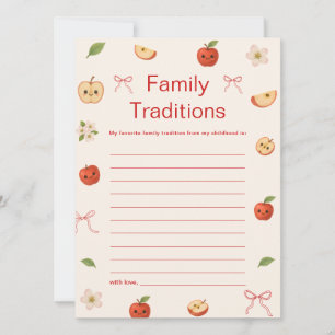 Apple of My Eye Baby Shower Family Traditions Card