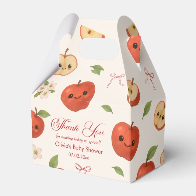 Apple of My Eye Baby Shower Favor Boxes (Front Side)