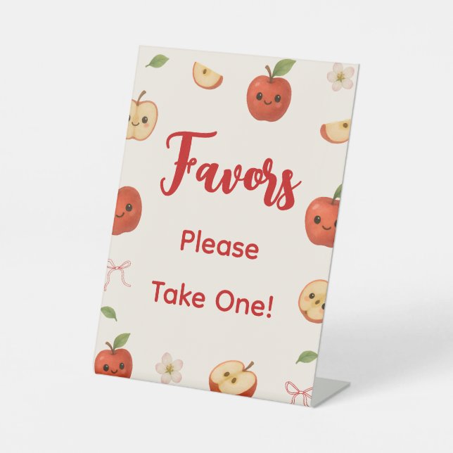 Apple of My Eye Baby Shower Favor Pedestal Sign (Front)