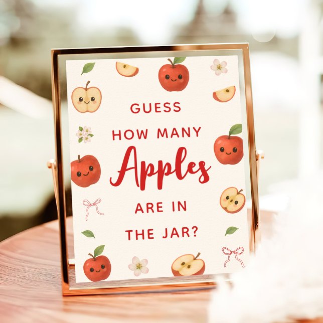 Apple of My Eye Baby Shower Guess How Many Apples Poster (Creator Uploaded)