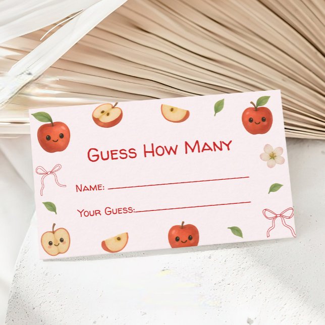 Apple of My Eye Baby Shower Guess How Many Game Enclosure Card (Creator Uploaded)