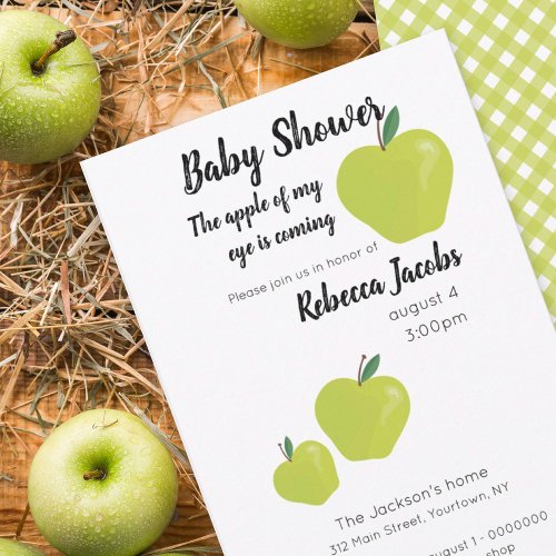 Apple of my eye Baby Shower Invitation