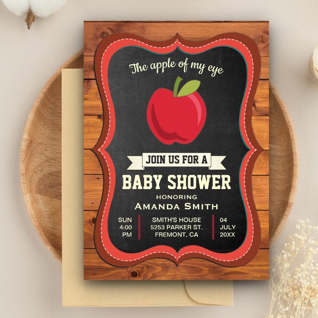 Apple of my Eye Baby Shower Invitation (Creator Uploaded)