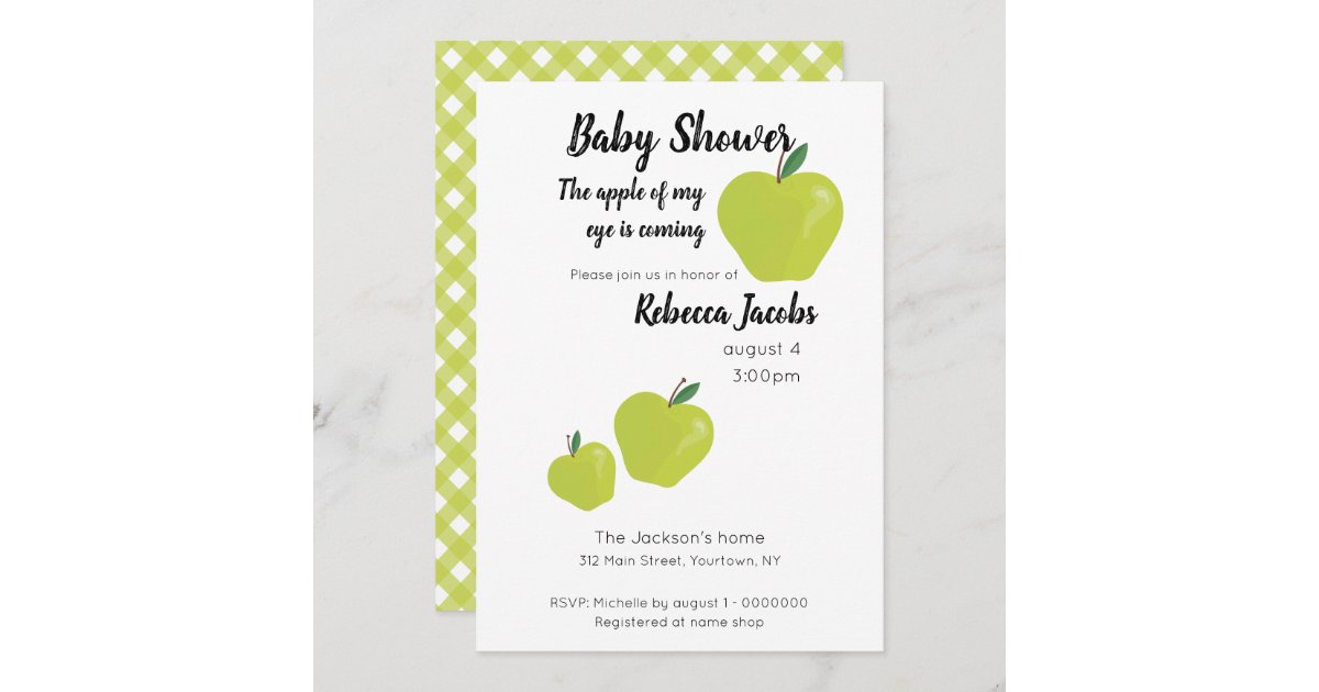 Apple of my eye Baby Shower Invitation | Zazzle