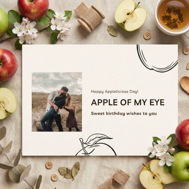 Apple Of My Eye Custom Birthday Photo Card (Apple Of My Eye Custom Birthday Photo Card)