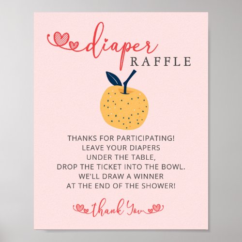 Apple Of My Eye Diaper Raffle Sign