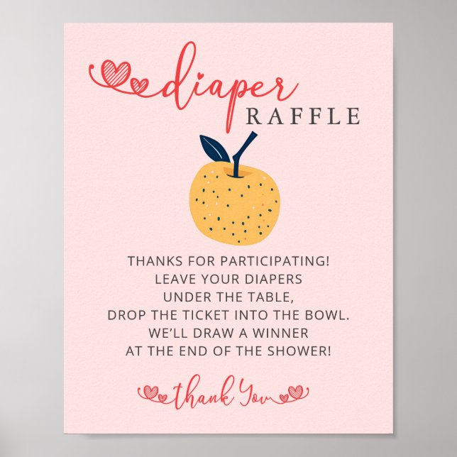 Apple Of My Eye Diaper Raffle Sign (Front)