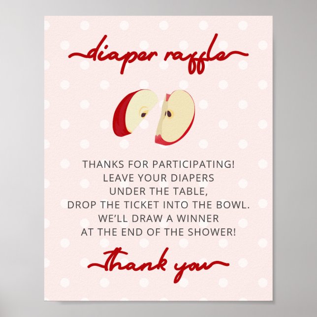 Apple Of My Eye Diaper Raffle Sign (Front)