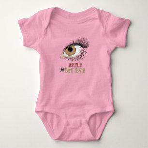 Apple of My Eye Eyelashes Art Baby Bodysuit