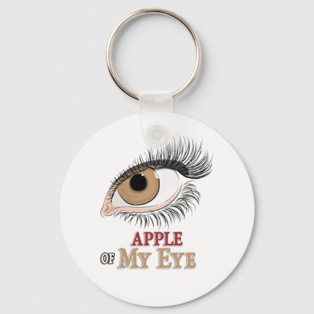 Apple of My Eye Eyelashes Art Keychain (Front)