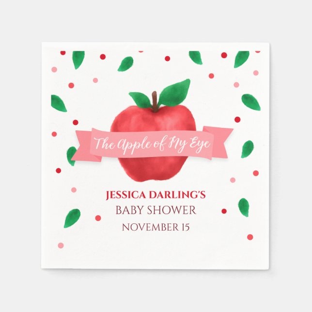 Apple of my eye fall | summer theme baby shower napkins (Front)