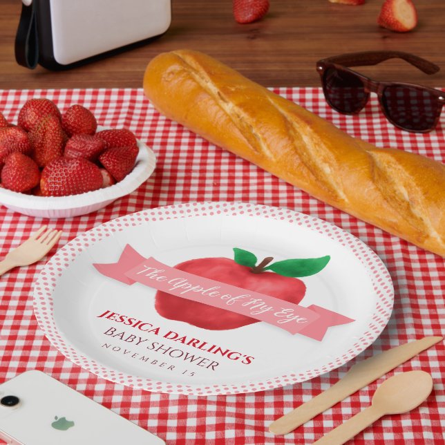 Apple of my eye fall | summer theme baby shower paper plates (Picnic)