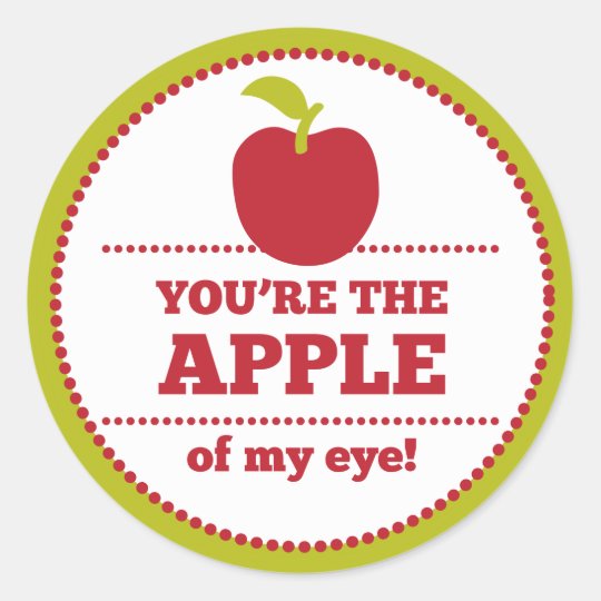 apple-of-my-eye-fruit-valentine-classic-round-sticker-zazzle