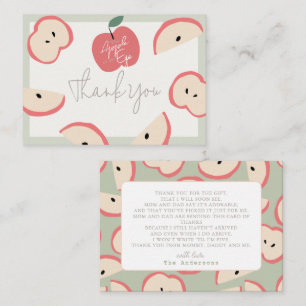 Apple of my Eye Green Boy Baby Shower Thank You Note Card