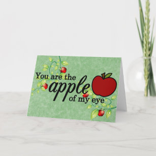 Vintage Valentines Card You're The Apple Of My Eye Dear Teacher Be
