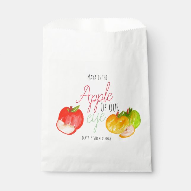 Apple of my eye kid birthday favor bag (Front)