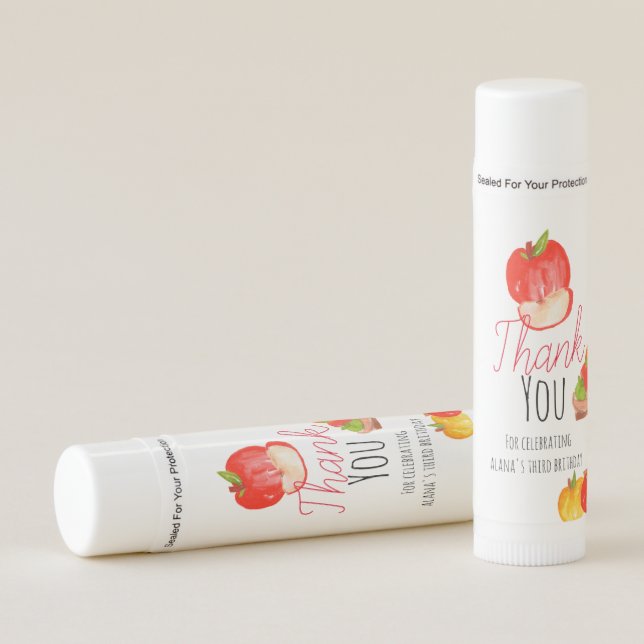 Apple of my eye kid birthday lip balm (Front)