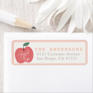 Apple of my Eye Pink Girl Baby Shower Label