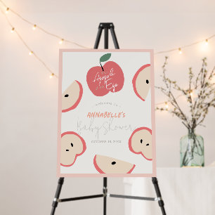 Apple of my Eye Pink Girl Baby Shower Welcome Sign