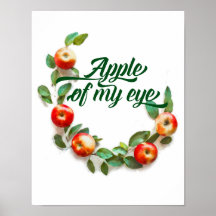 Apple of My Eye Print, Red & Green Farmhouse Decor